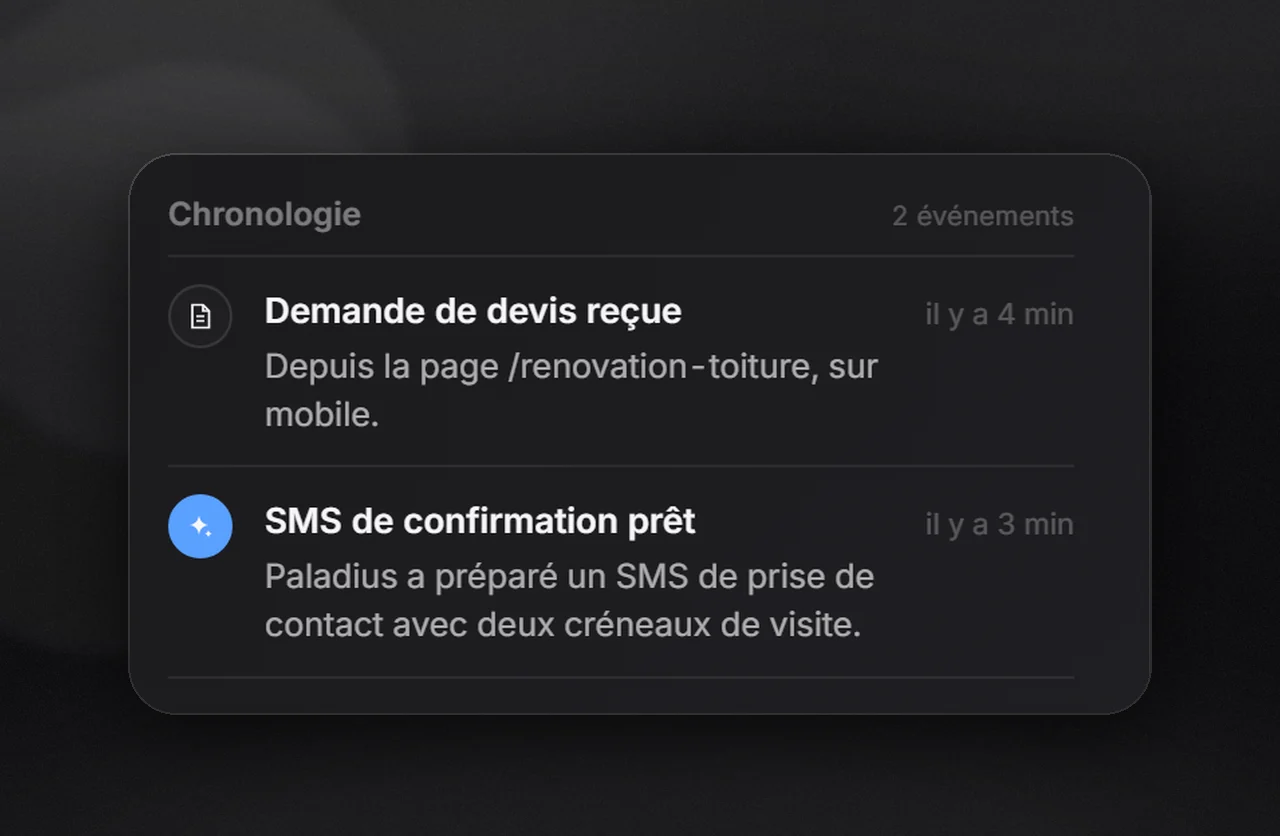 Écran Contacts de Paladius